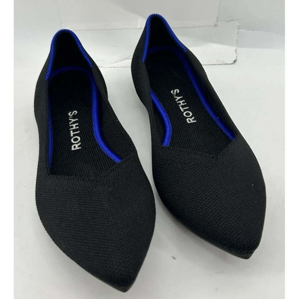 Rothy's The Point Black Slip On Pointed Ballet Flats Women's Size 6